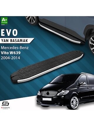 S-dizayn  Vito W639 Kısa Şase Evo Krom Yan Basamak 233 Cm 2004-2014 A+ Kalite
