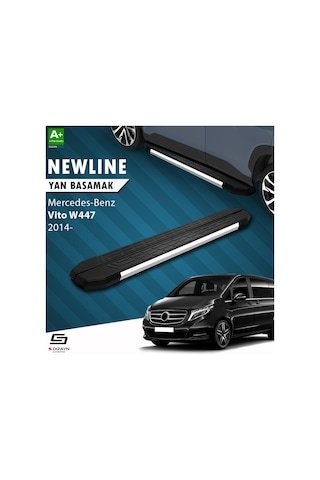 IMG-8189934747414028885.jpg S-dizayn Mercedes Vito W447 Kısa Şase Newline Krom Yan Basamak 233 Cm 2014 Üzeri A+ Kalite - Görsel 1