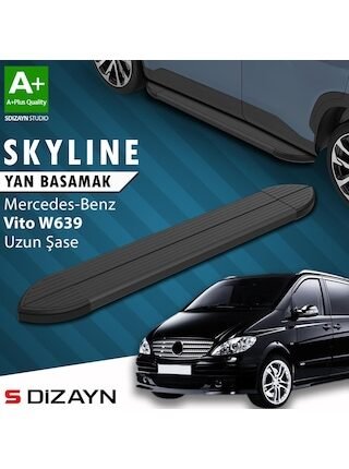 Mercedes Vito W639 Uzun Şase Skyline Siyah Yan Basamak 253 Cm 2004-2014 A+ Kalite