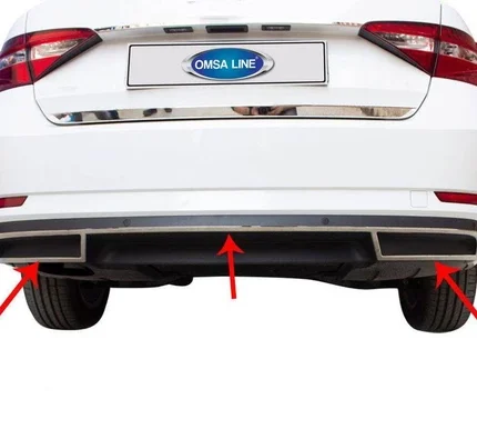 OMSA Skoda Superb B8 3V Krom Egzoz Çerçevesi 3 Parça 2015-2023 Arası