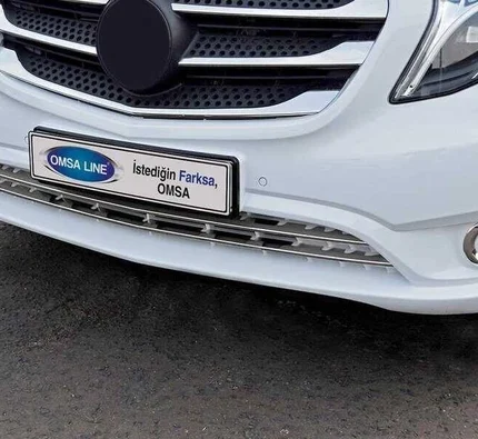 OMSA Mercedes Vito W447 Krom Ön Tampon Çıtası Tırtıklı 2 Parça 2014-2024 Arası
