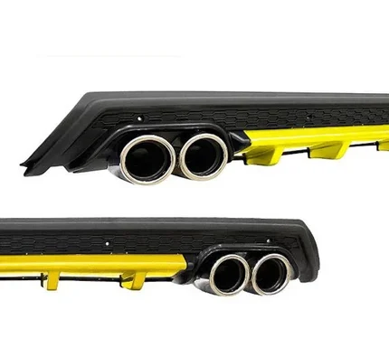 Universal Difüzör Elit Y 4 Krom Egzos-Sarı/Mat Siyah Abs Plastik