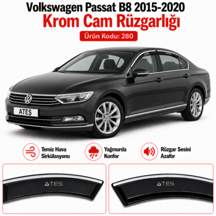 VOLKSWAGEN PASSAT B8 2015 - 2020 KROM CAM RÜZGARLIĞI