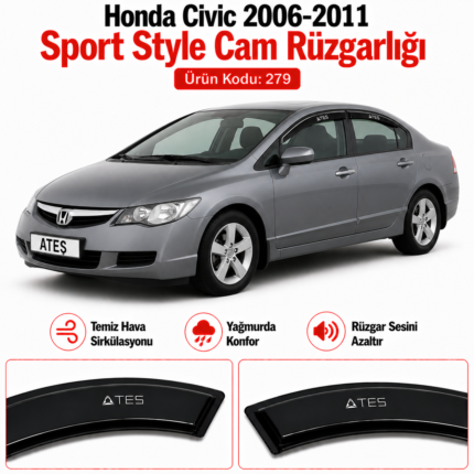 HONDA CİVİC 2006 - 2011 SPORT STYLE CAM RÜZGARLIĞI
