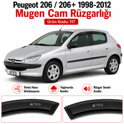 PEUGEOT 206 - 206+ 1998 - 2012 MUGEN CAM RÜZGARLIĞI