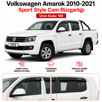 VOLKSWAGEN AMAROK 2010 - 2021 SPORT PLEAS BAS CAM RÜZGARLIĞI URUN KODU 168IKODU