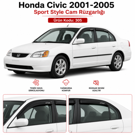 HONDA CİVİC 2001 - 2005 SPORT STYLE CAM RÜZGARLIĞI