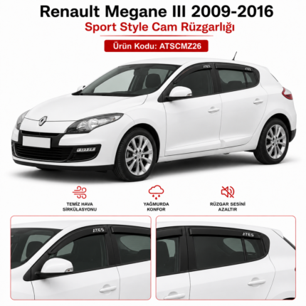 RENAULT MEGANE İİİ SPOR STİL VİSORLERİ