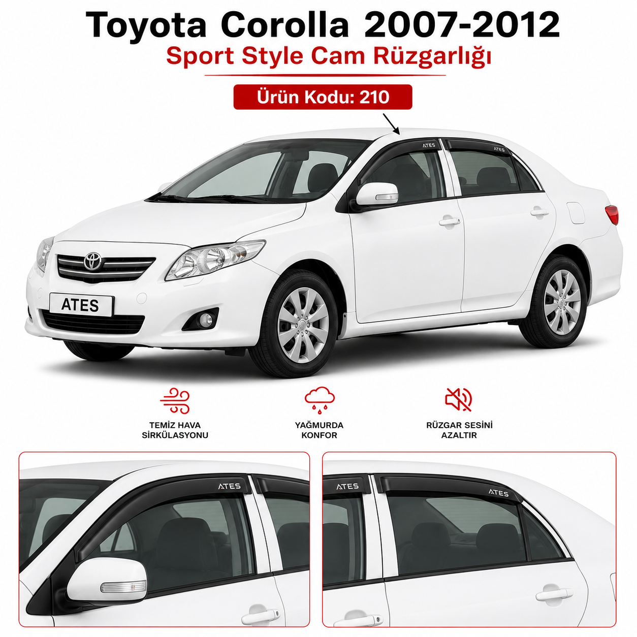 TOYOTA COROLLA SPORT CAM RÜZGARLIĞI - Görsel 1